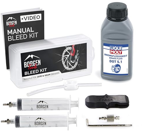 Borgen luftningskit för AVID-SRAM hydrauliska skivbromsar I cykelbroms servicekit I luftningssats med steg-för-steg-instruktioner inklusive Bleeding Edge