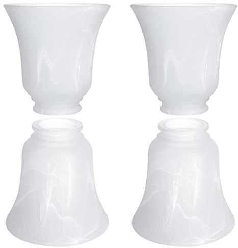 Skelang 4 Stück Lampenschirme aus Glas, 40 mm, Ersatzkugeln, Ersatzkugeln für Kronleuchter, Deckenventilator, Wandleuchten