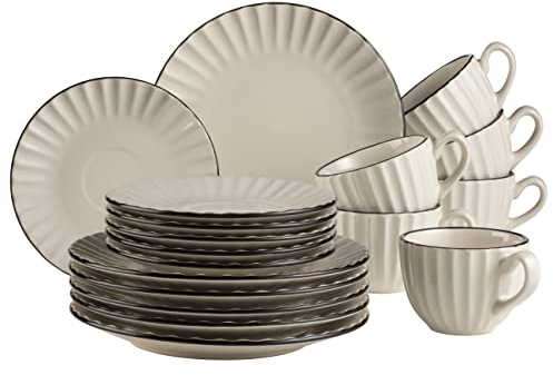 MÄSER Service à café, grès Osita, blanc crème