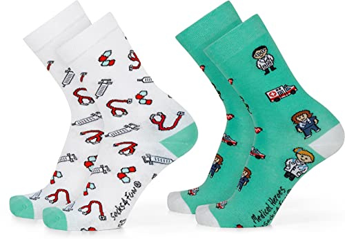 normani 2 Paar Lustige Socken | gemusterte Socken mit verschiedenen Motiven und Farben | Mit Piqué-Komfortbund | Aus Baumwolle, Polyamid und Elasthan