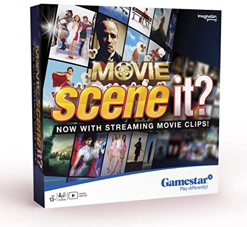 Scene It? Movie Trivia Board Game, The Ultimate Movie Knowledge Test, Puzzle-Solving Family Party Game, Stream Real Clips with Gamestar App