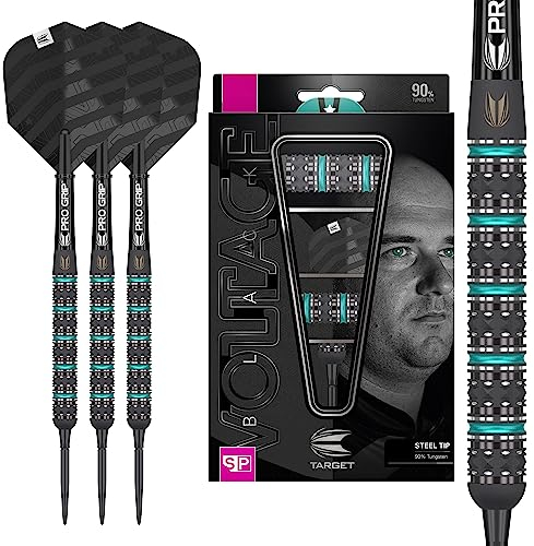Target Darts Unisex-Adult Rob Cross Black Edition 90% Wolfram Swiss Point Steeldarts-Set Dartpfeile, Schwarz, 22G