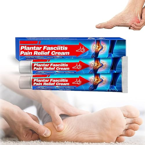 HeelCure Lot de 2 crèmes de soulagement de la douleur pour fasciite plantaire, arthrite, soulagement de la douleur au talon pour fasciite plantaire, pieds endoloris, blessures d'Achille