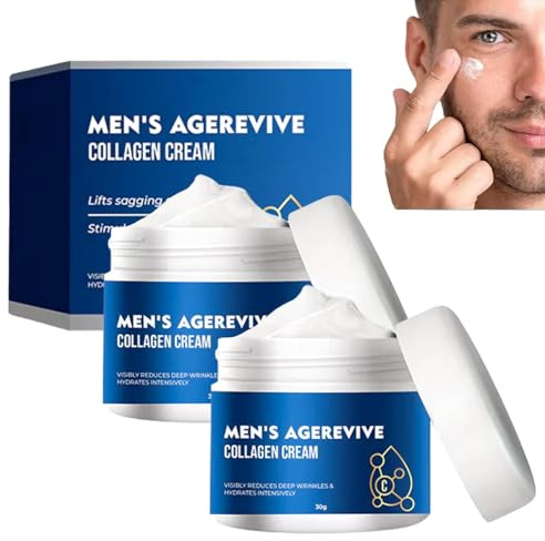 AgeRevive - Crema de colágeno para hombre, crema de colágeno para hombres, hidratante facial antienvejecimiento, miusturizador de piel para la cara, crema facial para hombres, crema antiarrugas para