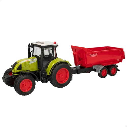ColorBaby Speed & Go Tractor con Remolque, Luces y Sonido, Sistema fricción, Vehículo agrícola, Juego de rol, Actividades Rurales, Juguetes para niños, A Partir de 3 años (49906)