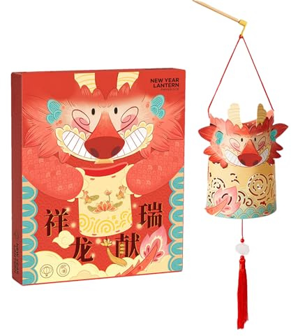 Lanternes en papier, kit de fabrication de lanternes dragon amusantes pour enfants, papier LED à main, lanternes en papier pour le Nouvel An chinois pour enfants, amis et famille