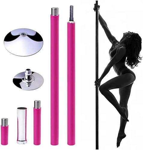 Pole Dance Stange für Zuhause, 45 mm, tragbare Stripper-Tanzstange, rotierende statische Tanzstange für Anfänger und professionelle Stripper-Fitness, verstellbare Höhe 2,3–2,75 m. 440 Pfund Gewic