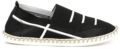 UOMO DESIGN - espadrille i duk för män - Evan, Svart 5, 42 EU