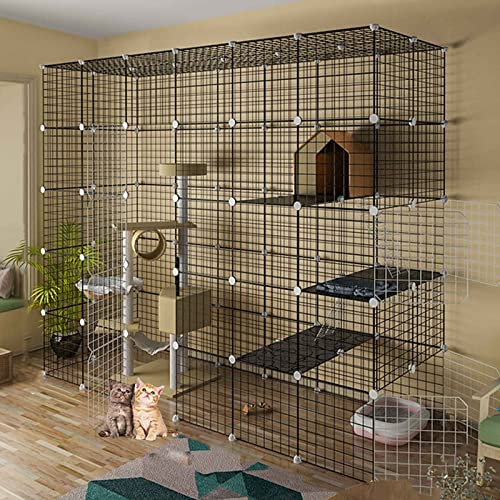 beaka Große Katzengehege, Katzenkäfig Für Den Innenbereich, Tragbarer Kleintierzaun Für Den Innen-/Außenbereich Einfache DIY-Montage, Super Starke TragfäHigkeit (Size : 218X74X179CM)