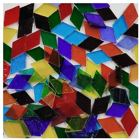 Mosaique Carrelage Matériaux d'artisanat de mosaïque de verre clair 50 g/sac bricolage feuille de vitrail diamant mosaïque mosaïque for bricolage à la main Tesselles Mosaique (Color : Transparent Mix