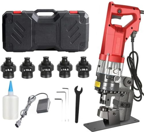 Perforadora hidráulica eléctrica de 1800W, herramienta de perforación hidráulica eléctrica, perforadora hidráulica de acero con ángulo de acero, para acero, hierro, aluminio, cobre,Channelsteel