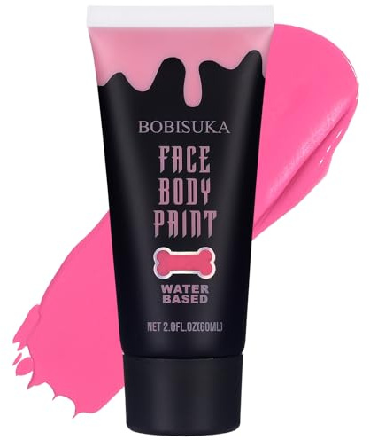 BOBISUKA Peinture Visage Rose,Maquillage Halloween Lavable à Base d'Eau | Peinture Corporelle pour Fée Florale,Flamingo,Clown pastel,Lapin Fantastique,Sirène Pastel