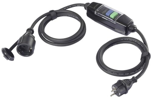 Sygonix SY-6052178 Personenschutz-Verlängerungskabel PRCD 230 V/AC Schwarz IP44