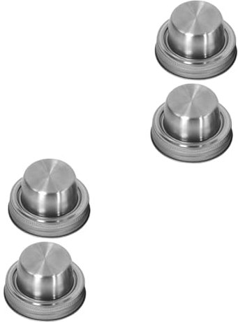 ULTECHNOVO 4pcs Cocktail Shaker Lids Mason Jar Lid Spout Dispenser Comfortable to Hold Stainless Steel