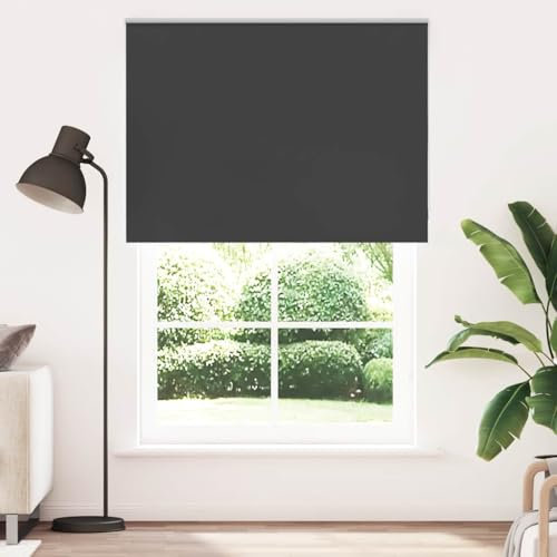 vidaXL Verdunkelungsrollo Schwarz 160x230 cm Stoffbreite 156,6 cm, Rollo, Klemmfix, Thermorollo, Verdunklungsrollo, Klemmrollo, Fensterrollo