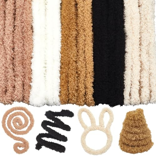CRASPIRE 10 Pieza de Limpiadores de Pipa Extra Gruesos de 39.37 Pulgadas X 15mm para Manualidades Tallos de Chenilla Suaves Y Difusos Vellón de Coral Grueso Y Jumbo Proyectos de Arte Hechos A Mano