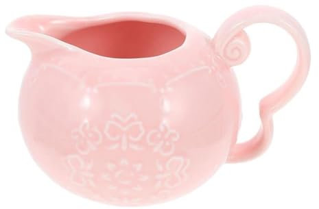 BOGAZY Gravy Boat Porcelain Sauce Gravy Boat Pitcher Sauce Pitcher Tiny Syrup Coffee Milk Creamer Jug For Home Pink Gravy Jug
