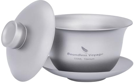 Boundless Voyage Titan Doppelwandige Teetasse Chinesische Traditionelle Teeschale Kung Fu Gaiwan Anti-Schuppen Tee Set Ti3143D