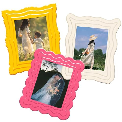 3 Pcs Customized Refrigerator Magnetic Photo Frame, Personalized Thin Photo Frame, Super Strong Magnetism Can Be Pasted on Refrigerators Lockers Metal Surfaces