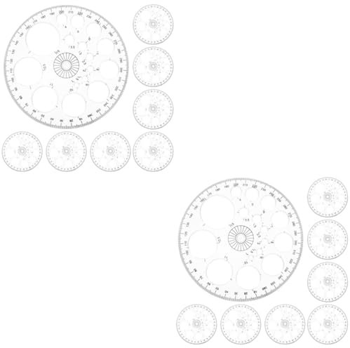 Artibetter 2 Set Di Gust Da Ginnastica Goniometro A 360 Gradi Goniometro Da Cerchio Professionale Strumento Di Disegno Del Cerchio Rotondo P.s 8 Pezzi * 2