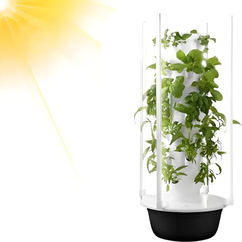 20/28/36 Kit de Sistemas de Cultivo Hidropónico Holes, Torre de Jardín Hidropónico con Sistemas de Bomba, Torre de Jardín Hidropónico Vertical de Interior Para Hierbas, Frutas y Verduras,9 layer