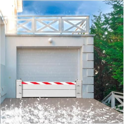 DVTFRUI Heavy Duty Flood Prevention Barriers Shop House Patio Doors Flood Barriers Reusable Detachable Flood Barriers for Carport Garden Gates Parking Lots,L110*H40cm