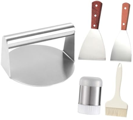 FUNOMOCYA Utensilios para Asar Espátula para Barbacoa Kit De Herramientas Prensa para Carne Cepillo De Cocina Barbacoa