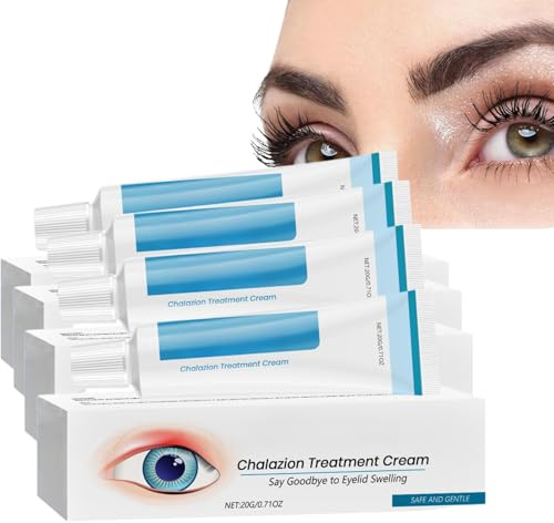 Trattamento occhi Chalazion, crema occhi Stye – formula naturale delicata contro la blefarite, lenisce gonfiore delle palpebre, arrossamento e irritazione, cura idratante per pelli sensibili (4 pezzi)