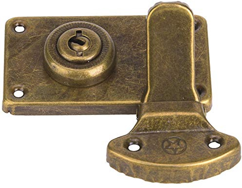 KIMISS Boucle à Loquet de Boîte Antique, 2 Pièces, Matériel Décoratif pour Boîtes à Bijoux en Bois, Fermeture Vintage Durable avec Vis et Clés