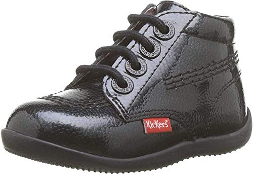 Kickers Billista Zip, Bottillons Fille, Noir Vernis, 23