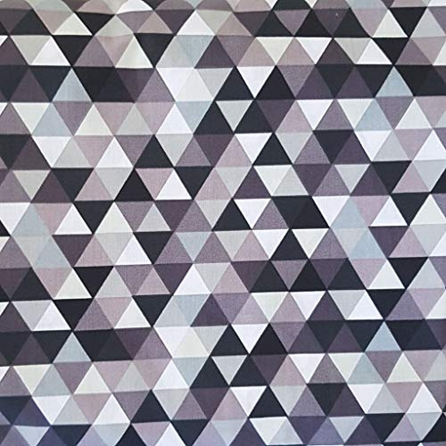 Pingianer 100 x 160 cm, trianglar, pyramid, 100 % bomull, bomullstyg, barn, metervara, hantverk, sömnad, tyg (trianglar, svart, grå, 100 x 160 cm (11,99 €/m))