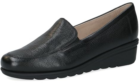 Caprice Chaussures à Enfiler Femme en Cuir à Talon compensé, Noir (Black Nappa), 37 EU