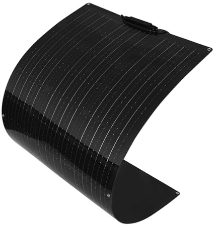 XINPUGUANG Panel Solar Flexible de 100w 12v Módulo Monocristalino Fotovoltaico para Autocaravana, Camper, Casa, Barcos, Remolques (Black)