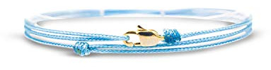 Made by Nami Dünnes Wickel-Fußband für Herren & Damen mit Karabiner-Haken Verschluss - Handmade Männer Fußkettchen - Surfer-Schmuck Herren-Schmuck - 100% Wasserfest & Verstellbar