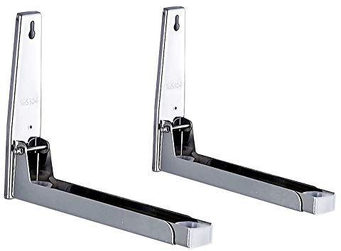 2 Piezas Soporte de Microondas de Acero Inoxidable, Universal Soportes de Microondas,Soporte de Pared para Horno de Microondas, Apto para Microondas y Horno