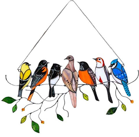 ARTOCT Buntglasvögel Sonnenfänger, Fensterbehänge Buntvogelverzierungen Fenster Suncatcher Bird Series Kunstverzierungen Anhänger Wohnkultur