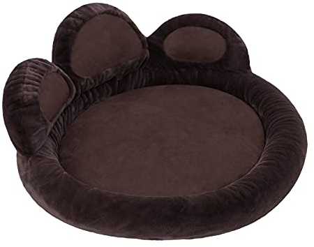 PillowPrim Hundebett Hundesofa Liegen Hundekissen Sofa Hundekorb Bett Hundecouch Tierbett Weich Haustierbett Hundeliegen Kissen XXL - 105 x 105 cm Braun