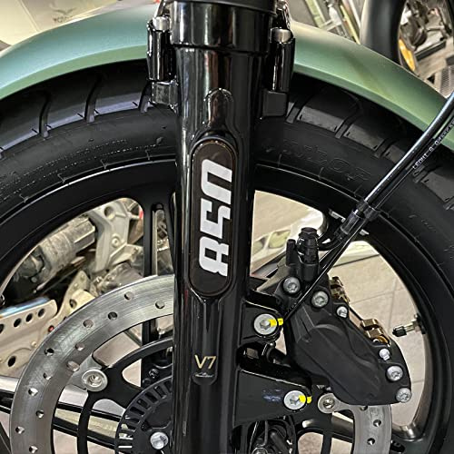 Resin Bike Aufkleber für Motorrad Kompatibel mit Guzzi V7 850 2021. Kotflügelschutz vor Stößen und Kratzern. 3D-Harzklebstoff Reflektierende. Stickers - Made in Italy