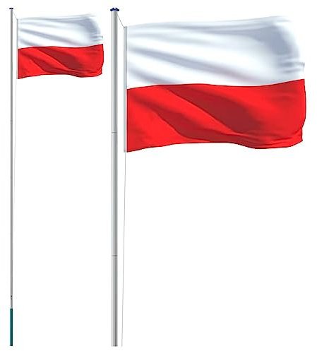 vidaXL Asta e Bandiera Polonia 6,23 m Alluminio