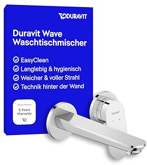 Duravit Wave Waschtischarmatur, Unterputz, Wasserhahn Bad, Armatur Waschbecken, Chrom