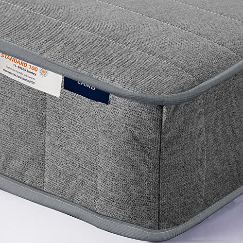 LAMB Matratze 90x200 cm Taschenfederkernmatratze 7-Zonen Höhe 20cm Härtegrad H3 Orthopädische Federkernmatratze mit Schaumstoff und Microfaser-Bezug, Graue Matratzen für Kinder und Erwachsene