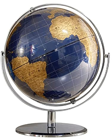 Globus 720 ° drehbarer Globus Edelstahlhalterung Globen Einfach zu lesende Weltkugel für Schüler, Schulen und Familien Geografische Globen unterhaltsame Bildung