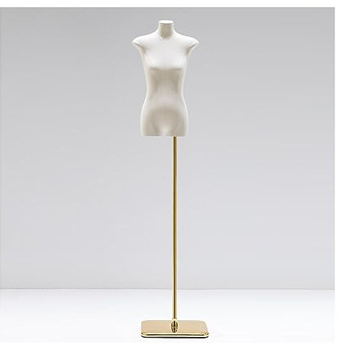 ZBJDX Weibliche Schaufensterpuppen Torso Kleiderformen FüR Kleidung, Kleid, Schmuck Schaufensterpuppen, Famale Kleiderformen Display FüR EinzelhandelsbekleidungsgeschäFte, Keine HäNde,Gold,A