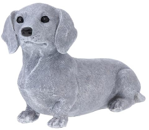 PRETYZOOM Gartendekoration aus Kunstharz Hund Skulptur Welpenform mit Lebensechtem Aussehen für Garten und Außenbereich in Klassischem Design