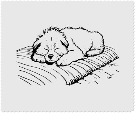 Azeeda 2 x 'Dog Sleeping on Blanket' Lens Cleaning Cloths (LC00026422) | Microfibre Cloths for Glasses, Sunglasses, Phones, Cameras and Screens