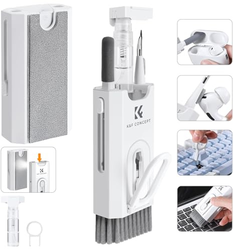 K&F CONCEPT Kit Nettoyage Clavier Kit Nettoyage PC, Accessoires de Nettoyage pour AirPods, Caméra, Ordinateur, Téléphone