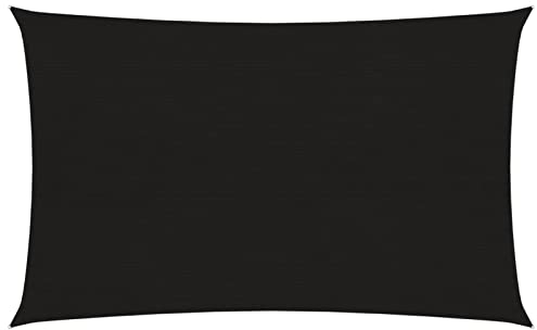 ShCuShan Sonnensegel 160 g/m² Schwarz 2x4,5 m HDPE Sonnenschutz Terrasse TerassenüBerdachung