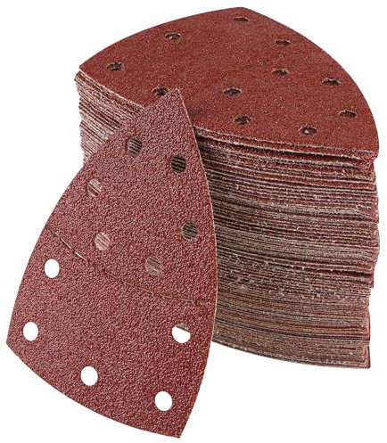 100 Stück Schleifpapier Dreieckschleifer 105 mm x 152 mm, Deltaschleifer Schleifpapier Set : 10*P40, 15*P60, 15*P80, 15*P120, 15*P180, 15*P240 15*P400 für professionellen Einsatz
