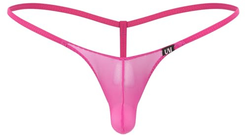 RUNQHUI Homme Micro String Ficelle Sexy Transparent G-String Tanga Thong Bikini Underwear M-XXL