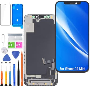 HLYGZX Écran pour iPhone 12 mini A2399 A2176 A2398 A2400 A2399 | avec Kit de réparation，Affichage HD，Remplacement d'écran